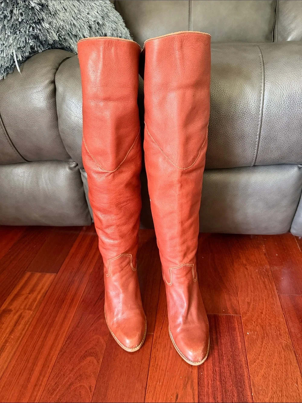 The Wild Pair Leather Riding Boots Over the Knee Cuff Cowgirl Western Bohemian